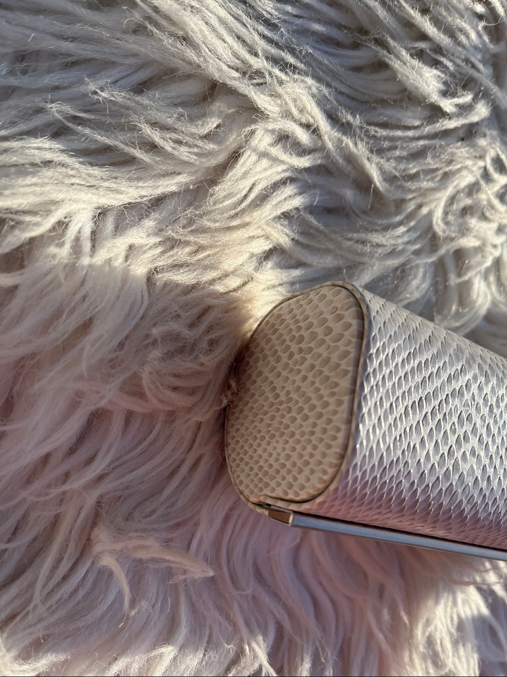 Jimmy Choo Pale Pink Snake-Effect Glasses Case - Picture 5 of 12